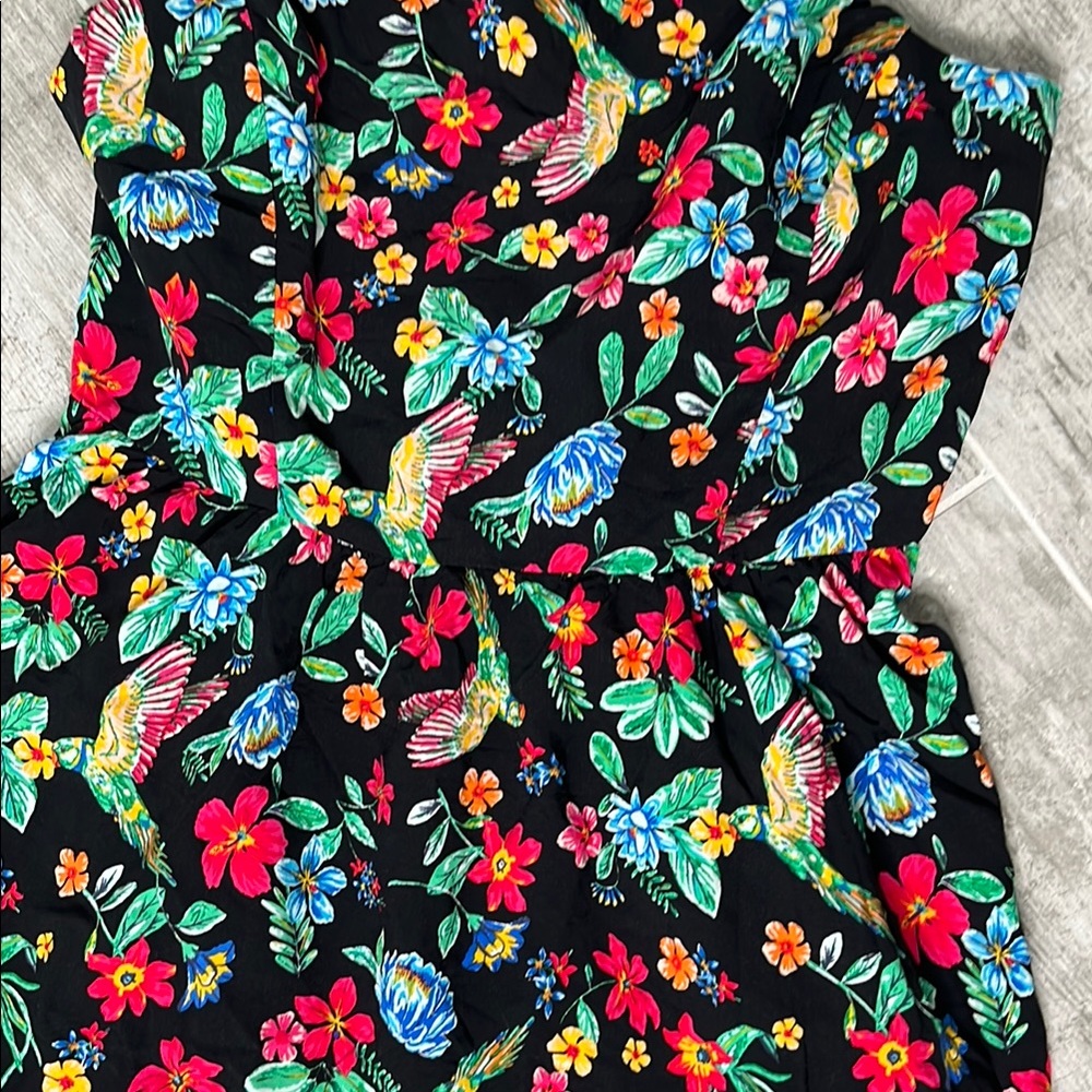 Floral Black Mini Dress - Picture 2 of 8